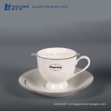 Custom Design Coffee Cup placa definida, Bone China copo de café e Saucer Set